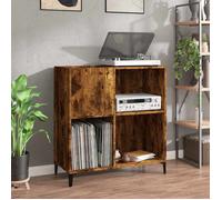 vidaXL Armoire à disques latérale industrielle – Rangement pour tourne-disque Chêne fumé