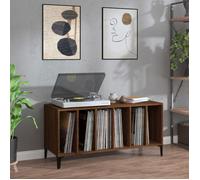 Platenkast 100x38x48 cm bewerkt hout bruin eikenkleur831988