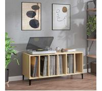 vidaXL Armoire à Disques, Armoire Latérale avec Rangement, Meuble pour Tourne-Disque, Buffet de Salon, Moderne, Chêne Sonoma 831984
