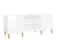 vidaXL Armoire à disques 831927 – blanc brillant 121x38x48 cm en bois d'ingénierie