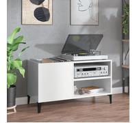 vidaXL Armoire à Disques Armoire Latérale avec Rangement Meuble pour Tourne-Disque Buffet de Salon Moderne Blanc 831951