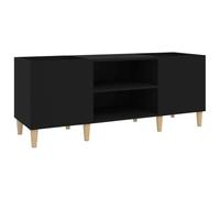 Vidaxl Armoire À Disques Noir 121x38x48 Cm Bois D'ingénierie Marron
