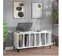 vidaXL Armoire à Disques, Armoire Latérale avec Rangement, Meuble pour Tourne-Disque, Buffet de Salon, Moderne, Maison Blanc 831981