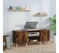 vidaXL Armoire à Disques, Armoire Latérale avec Rangement, Meuble pour Tourne-Disque, Buffet de Salon, Moderne, Chêne Fumé Bois d'Ingénierie Bois G