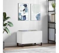 vidaXL Armoire à disques 74,5x38x48 cm - Support pour tourne-disque, bois d'ingénierie blanc