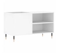 vidaXL Armoire à disques – Support tourne-disque avec rangement moderne – Blanc bois d'ingénierie