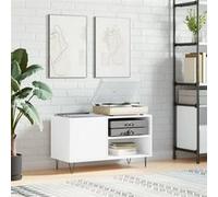 vidaXL Armoire à disques 831700 – Support de tourne-disque, blanc, bois d'ingénierie 85x38x48 cm