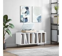 Vidaxl Armoire À Disques Blanc Brillant 100x38x48 Cm Bois D'ingénierie Blanc