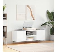 Vidaxl Armoire À Disques Blanc Brillant 121x38x48 Cm Bois D'ingénierie Blanc