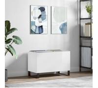 vidaXL Armoire à disques Platenkast 74,5x38x48 cm Bois d'ingénierie blanc brillant 831734