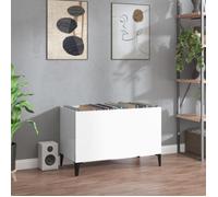 Platenkast 74,5x38x48 cm bewerkt hout hoogglans wit831967