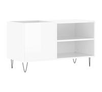 vidaXL Armoire à disques – Support de tourne-disque, blanc brillant 85x38x48 cm bois d'ingénierie