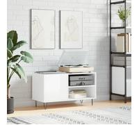 vidaXL Armoire à disques – Support de tourne-disque, blanc brillant 85x38x48 cm bois d'ingénierie