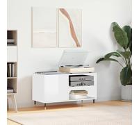 Vidaxl Armoire À Disques Blanc Brillant 85x38x48 Cm Bois D'ingénierie Blanc