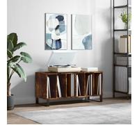 vidaXL Armoire à disques – Support tourne-disque et rangement, buffet latéral moderne, chêne fumé