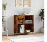 vidaXL Armoire à disques 84,5x38x89 cm - Support tourne-disque, Chêne fumé (Bois d'ingénierie)