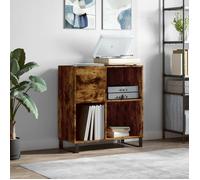 Vidaxl Armoire À Disques Chêne Fumé 84,5x38x89 Cm Bois D'ingénierie Multicolore