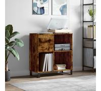 Vidaxl Armoire À Disques Chêne Fumé 84,5x38x89 Cm Bois D'ingénierie Multicolore
