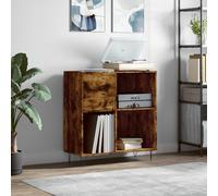 Vidaxl Armoire À Disques Chêne Fumé 84,5x38x89 Cm Bois D'ingénierie Multicolore