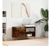 Armoire à Disques, Support de Tourne-disque, Armoire Latérale avec Rangement, Buffet de Salon, Moderne, Chêne Fumé Bois d'Ingénierie