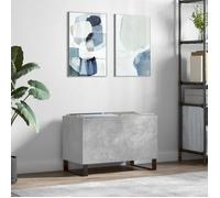 vidaXL Armoire à disques Gris béton 74,5x38x48 cm Bois d'ingénierie