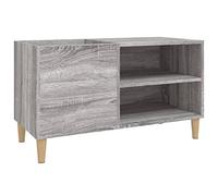 vidaXL Armoire à Disques, Meuble de Classement avec Pieds, Armoire de Rangement, Organisateur de Maison Salon Intérieur, Moderne, Sonoma Gris Bois d'Ingénierie