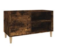 vidaXL Armoire à Disques, Meuble de Classement avec Pieds, Armoire de Rangement, Organisateur de Maison Salon Intérieur, Moderne, Chêne Fumé Bois d'Ingénierie