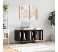 vidaXL Armoire à disques – Buffet latéral avec support tourne-disque, noir en bois d'ingénierie