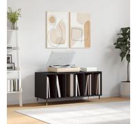 Vidaxl Armoire À Disques Noir 100x38x48 Cm Bois D'ingénierie Marron