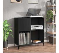 vidaXL Armoire à disques noir 84,5x38x89 cm bois d'ingénierie 831998