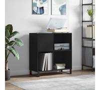 Vidaxl Armoire À Disques Noir 84,5x38x89 Cm Bois D'ingénierie Multicolore