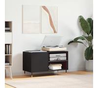 Vidaxl Armoire À Disques Noir 85x38x48 Cm Bois D'ingénierie Marron
