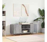 Platenkast 121x38x48 cm bewerkt hout grijs sonoma eikenkleurig831674