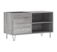 vidaXL Armoire à Disques, Support de Tourne-Disque, Armoire Latérale avec Rangement, Buffet de Salon, Moderne, Sonoma Gris Bois d'Ingénierie