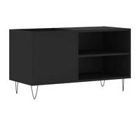 vidaXL Armoire à Disques, Support de Tourne-Disque, Armoire Latérale avec Rangement, Buffet de Salon, Moderne, Noir Bois d'Ingénierie