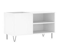 vidaXL Armoire à disques 831700 – Support de tourne-disque, blanc, bois d'ingénierie 85x38x48 cm