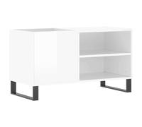 vidaXL Armoire à disques – Support tourne-disque moderne, blanc brillant, bois d'ingénierie