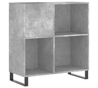 vidaXL Armoire à disques – Support de tourne-disque moderne, bois d'ingénierie, gris béton