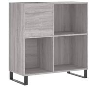 vidaXL Armoire à Disques, Support de Tourne-Disque, Armoire Latérale avec Rangement, Buffet de Salon, Moderne, Sonoma Gris Bois d'Ingénierie