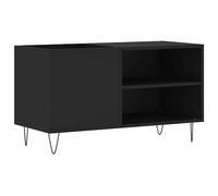 vidaXL Armoire à disques support tourne-disque moderne avec rangement, noir, bois d'ingénierie