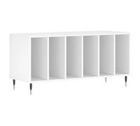 vidaXL Armoire à Disques, Support de Tourne-Disque, Armoire Latérale avec Rangement, Buffet de Salon, Moderne, Blanc Bois d'Ingénierie