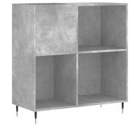 vidaXL Armoire à disques – Support de tourne-disque, rangement latéral, gris béton
