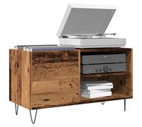 vidaXL Armoire à disques vieux bois 84,5x38x48 cm bois d'ingénierie, armoire pour tourne-disques, meuble de rangement pour disques vinyles, buffet pour tourne-disques