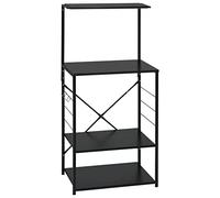 vidaXL Armoire à Four à Micro-Ondes, Support pour Micro-Ondes, Étagère de Cuisine, Meuble de Rangement Salle à Manger Maison Intérieur, Noir Bois d’Ingénierie