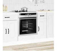 vidaXL Armoire à four Kalmar blanc bois d'ingénierie, unité de four, armoire de four de cuisine, unité de base de four, 853517