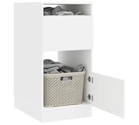 vidaXL Armoire à Laver Blanc 50 x 68 x 102 cm Bois d'ingénierie, Salle de Bain, Rectangulaire, Moderne, Durable, Grand Espace de Rangement, Design innovant, Fonctionnalités Pratiques, Optimisation de