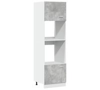 vidaXL Meuble micro-ondes ""Lyon"" Gris béton 60 x 57 x 207 cm Bois d'ingénierie 856127