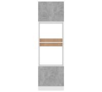 vidaXL Armoire à micro-ondes Gris béton 60x57x207 cm Aggloméré 802550
