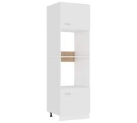 vidaXL Meuble micro-ondes ""Lyon"" Blanc 60 x 57 x 207 cm Bois d'ingénierie 802546