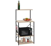 vidaXL Armoire à micro-ondes noir et chêne 60x39,6x123 cm